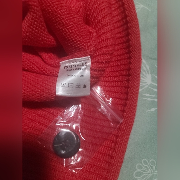 New POL loose fit button cardigan balloon sleeve sz XL red - Picture 7 of 10